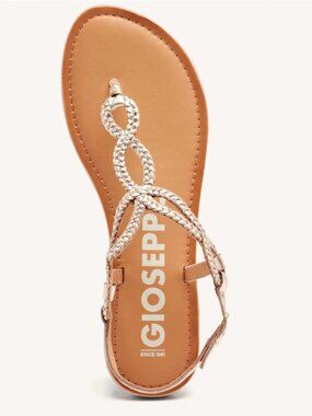 Gioseppo Merignas Gold Braided Flat Sandals - Like New Size 40 / US 9.5